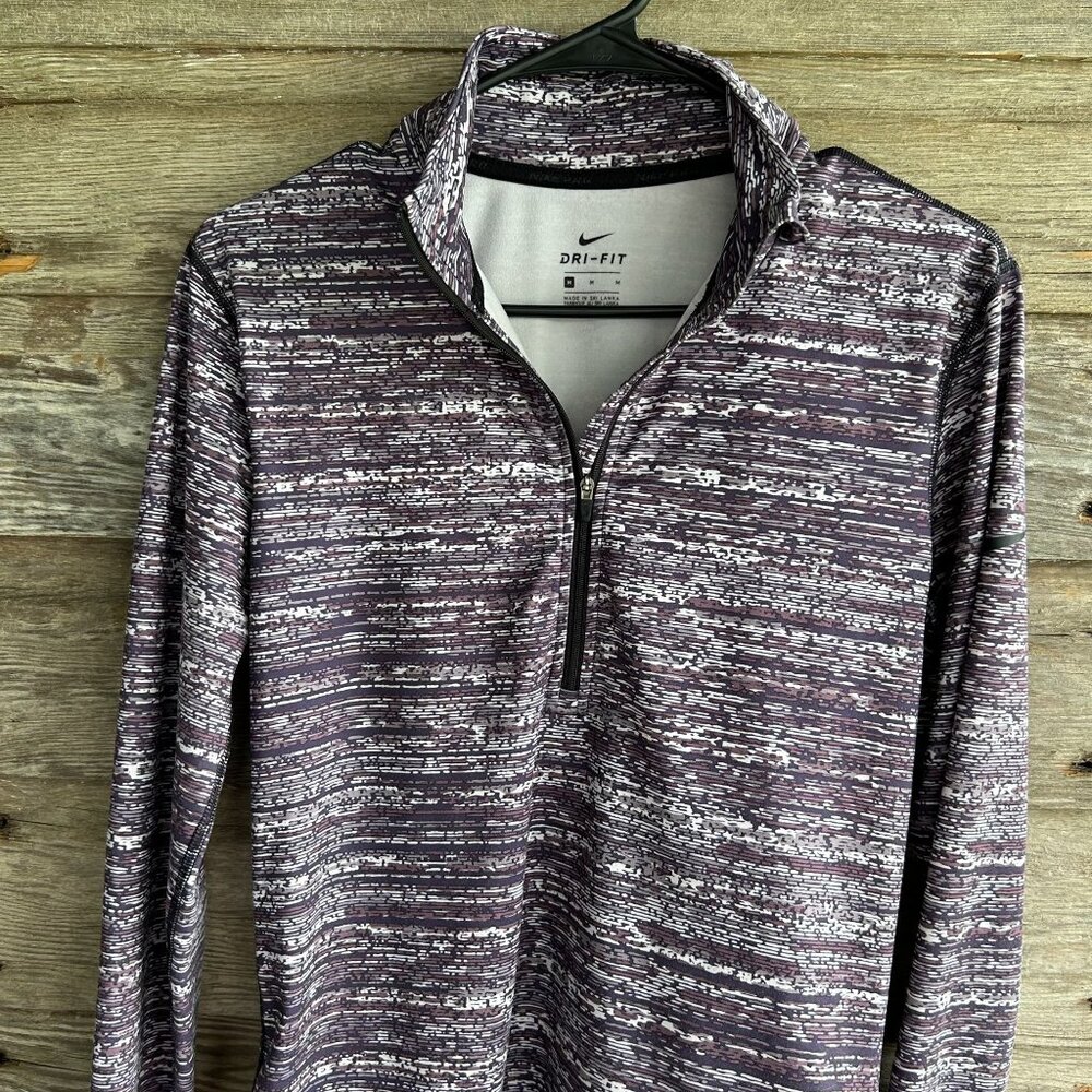 Nike Women's Dri-Fit 1/2 Zip Pullover Purple/Gray Sz M